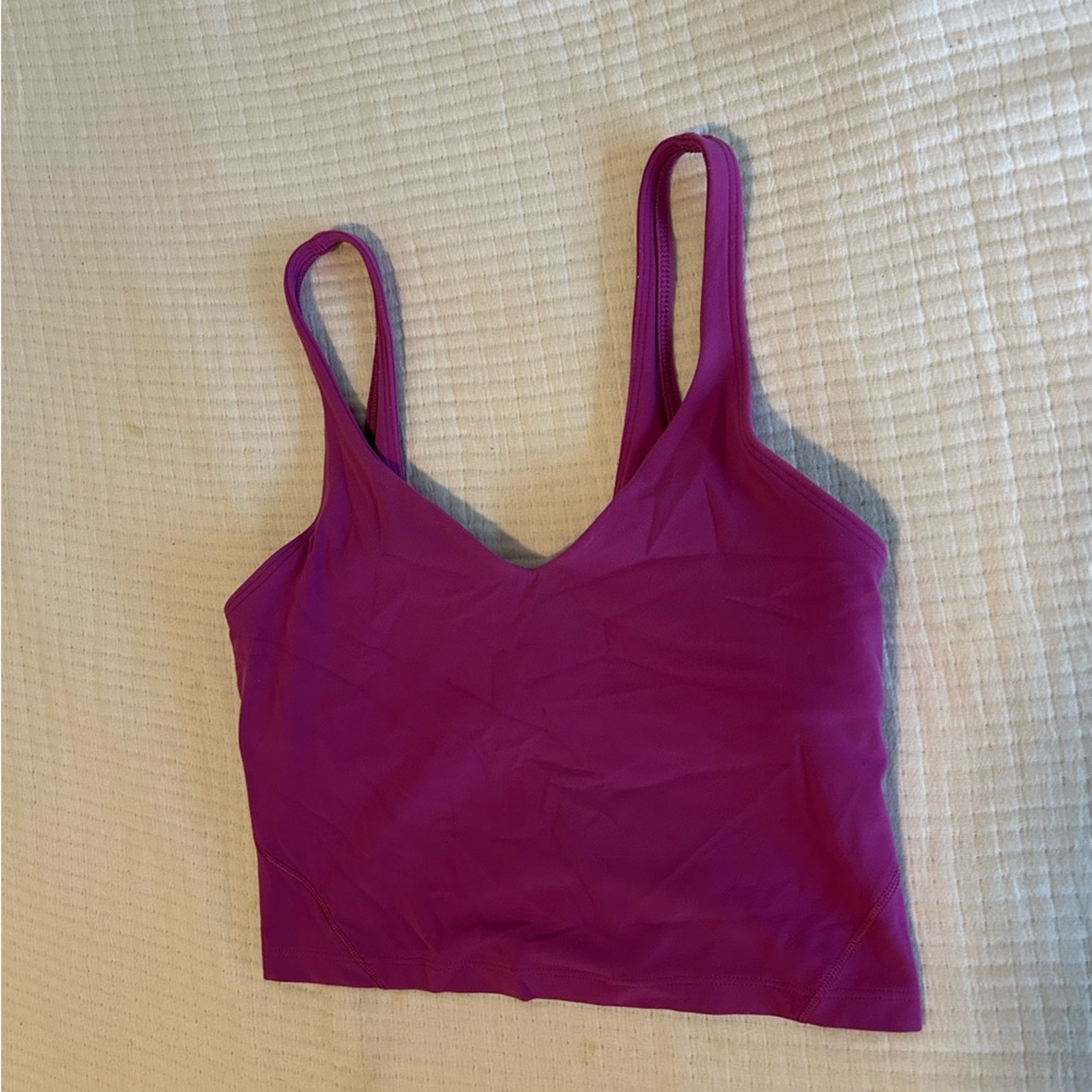 Lululemon Athletica Purple Tank Top with V-Neck and Seamless Design